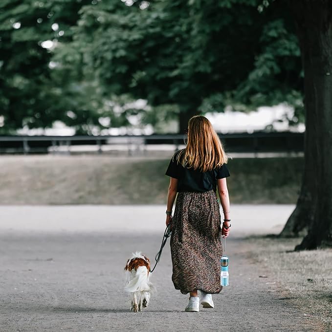 Dog Water Bottle with Food Container & Poop Bag Holder, Travel Water Bowl, Portable Pet Dispenser, Dog Stuff Accessories Items, Puppy Essentials Necessities for Yorkie Chihuahua Walking Hiking-PawvioPets
