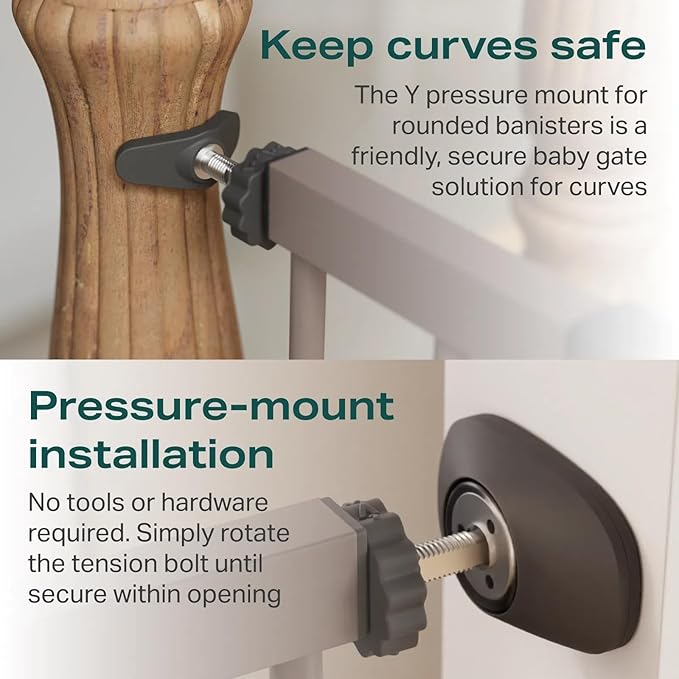 Cumbor 29.7-40.6" Baby Gate for Stairs, Mom's Choice Awards Winner-Dog Gate for Doorways, Pressure Mounted Self Closing Pet Gates for Dogs Indoor, Durable Safety Child Gate with Easy Walk Thru Door-PawvioPets