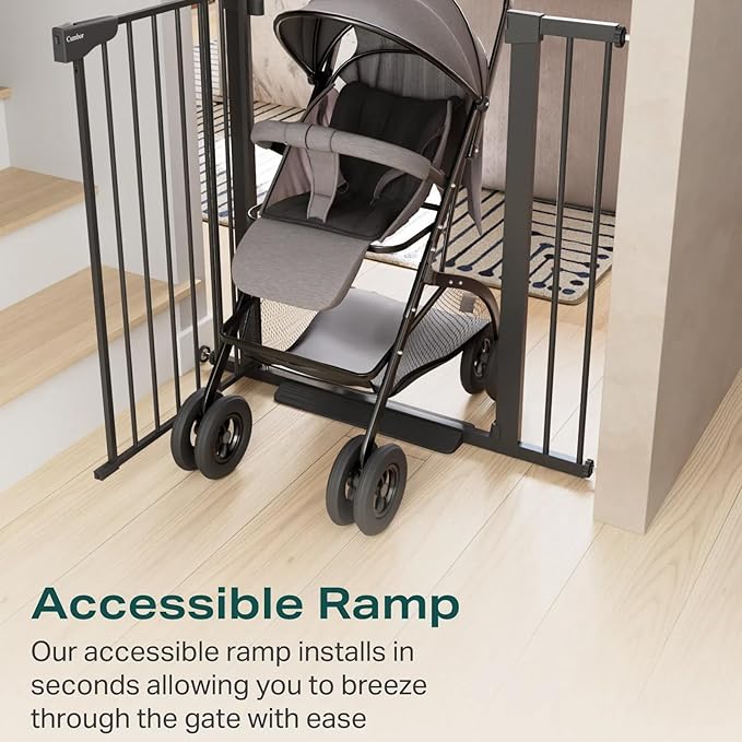 Cumbor 36" Extra Tall Baby Gate for Dogs and Kids with Wide 2-Way Door, 29.7-40.6" Width, and Auto Close Personal Safety for Babies and Pets, Fits Doorways, Stairs, and Entryways-PawvioPets