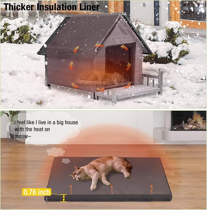 Aivituvin Dog House Outdoor with Metal Frame, Insulated Dog Kennel Outside for Small to Medium Breed, 45" Weatherproof Large Dog Shelter with Anti-Chewing Iron Frame, Grey (45" D x 32.9" W x 32.6" H)-PawvioPets