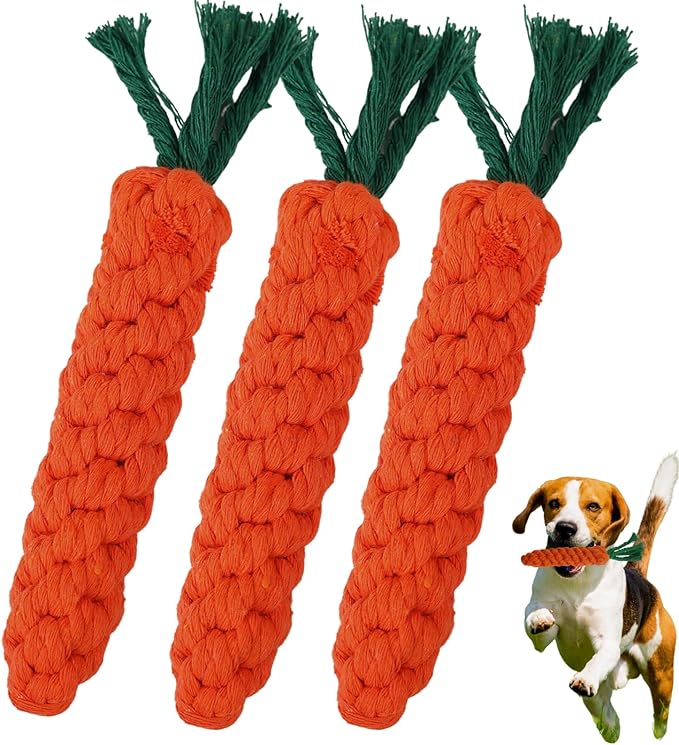 3PCS Orange Woven Pet Chew Set, Puppy Teething Chews, Dog Chew Treats, Cat Teething Playset, Safe Braided Chews for Pets, Durable & Interactive-PawvioPets