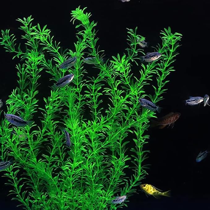 DSkoiph 2 pcs Aquarium Decor Plastic Plants Extra Large 21 Inches Artificial Fish Tank Plants Tall Fish Tank Decorations Artificial Green Water Plants (Green)-PawvioPets