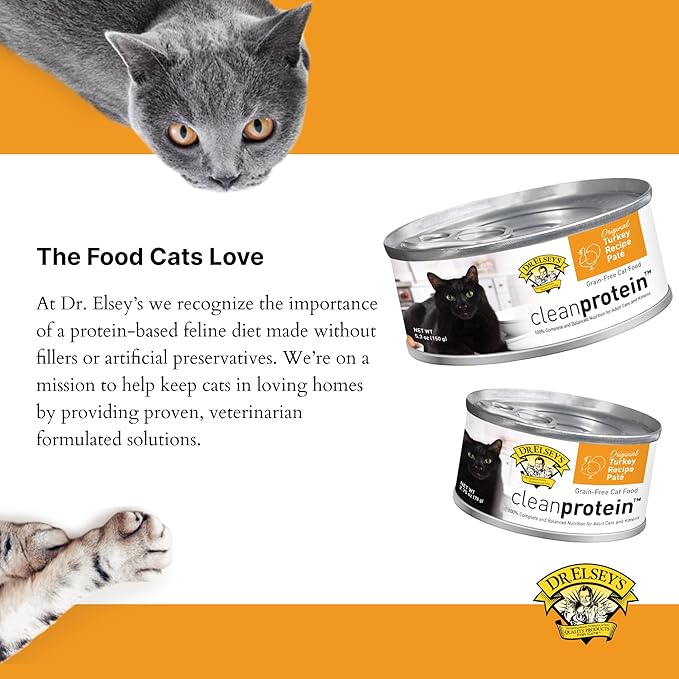 Dr. Elsey's cleanprotein Original Turkey Recipe Wet Cat Food, (Pack of 24), 2.75oz Cans-PawvioPets