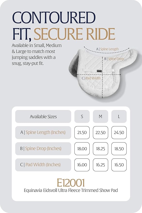 Equinavia Eidsvoll Shaped English Saddle Pad for Show Jumping with Ultra Fleece Trim-PawvioPets