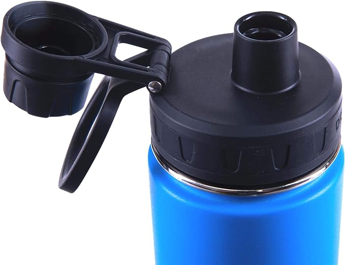 DRINCO Stainless Steel Water Bottle Spout Lid Vacuum Insulated Double Wall Water Bottle Wide Mouth (40oz 32oz 22oz 18oz 14oz) Leak Proof Keeps Cold or Hot (22 oz, 22oz Royal Blue)-PawvioPets
