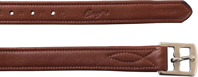 Exion FlexiStrong Stirrup Leathers for English Saddles – 1" Premium Calfskin with Nylon Core – Numbered Holes, Stainless Steel Buckles – Black/Brown – Horse Riding Gear (48"/120cm to 62"/155cm)-PawvioPets