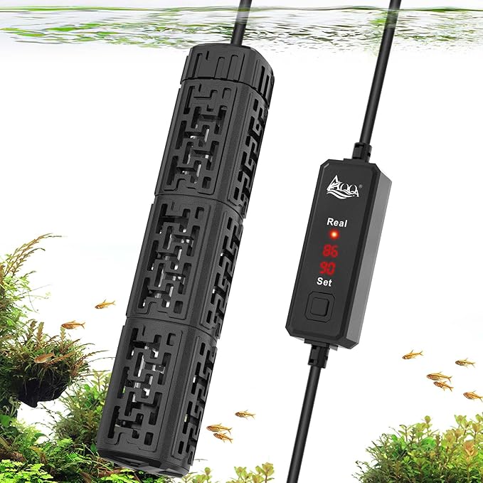 AQQA Fish Tank Heater,Aquarium Heater 50W 150W 250W 400W 500W 800W for 3-220 Gal,Set Temperature 59℉-93℉ Temperature Accuracy,Out of Water or High Temperature Automatic Power Off (150W to 15-30 gal)-PawvioPets