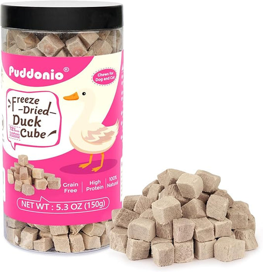 Freeze Dried Cats & Dogs Raw Treats, All Natural Single Ingredient Duck Breast, High Protein Healthy Pet Training Treats or Food Topper, 5.3 oz-PawvioPets