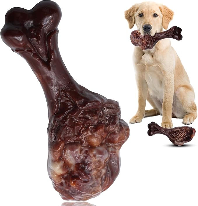Dog Chew Toys for Aggressive Chewers, Indestructible Dog Toy for for Medium/Large Breed, Tough Nylon Teething Bone Toy to Keep Them Busy,Bacon and Real Beef Flavor (Bacon Flavor, 1 Pack)-PawvioPets