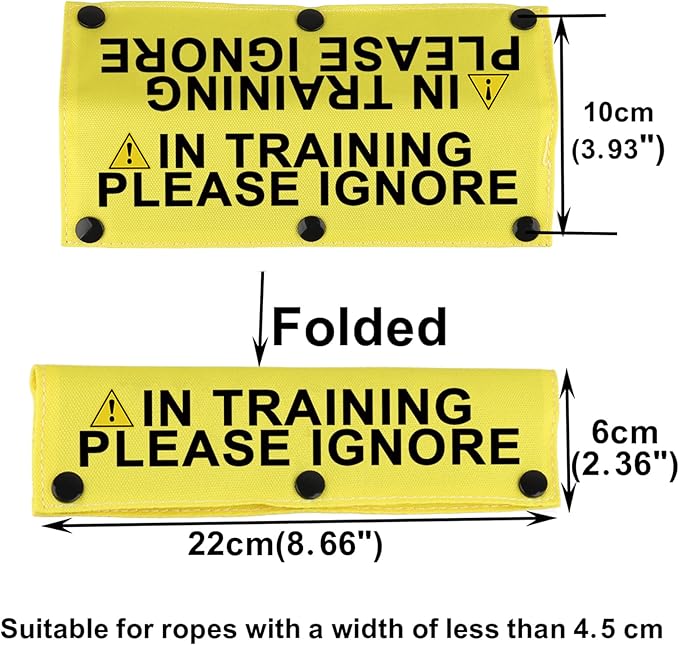 Funny Dog Leash Sleeve in Training Please Ignore Dog Leash Wrap Sleeve Alert Tag Pet Birthday Gift (Training Please Ignore-YE Sleeve)-PawvioPets