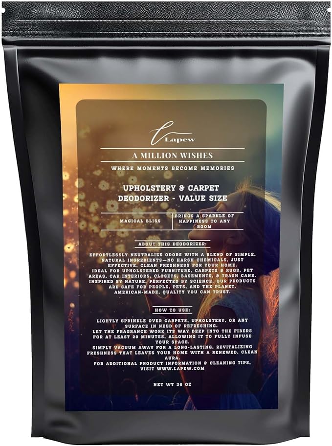 A Million Wishes Carpet Freshener Powder Refill 36 oz | Powerful Odor Eliminator for Home | Upholstery Deodorizer | Carpet Deodorizer | Pet Urine | Cat Litter Box | A Thousand Wishes Fragrance-PawvioPets
