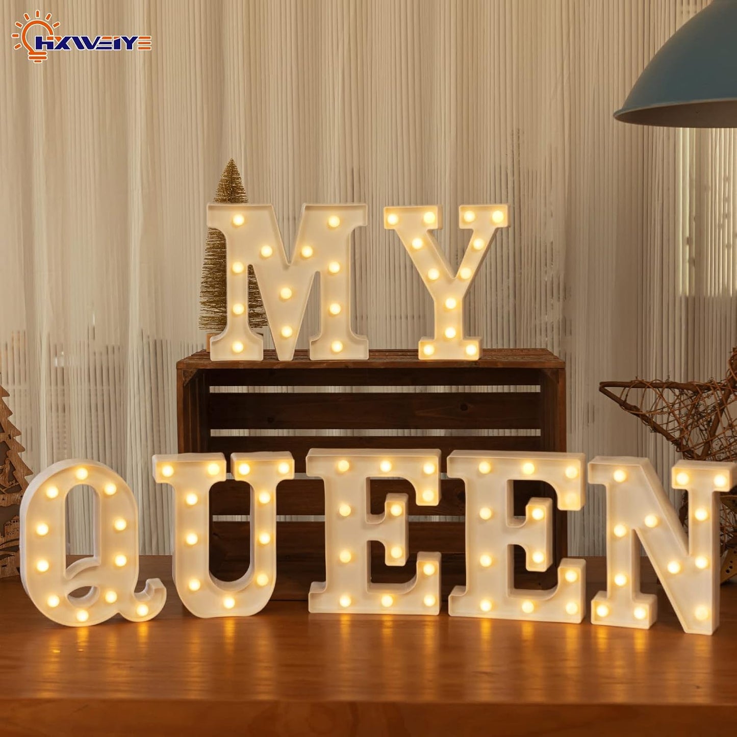 HXWEIYE LED Marquee Letters Lights Sign-U, Led Letters Lights 26 Alphabet, Light Up Number 0-9 Letters Sign for Party Home Birthday Anniversary Battery Powered Lighted Letters(Warm White)