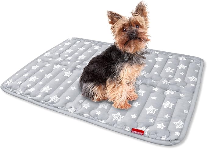 Dog Crate Mat (24" X 18"), Soft Dog Bed Mat with Cute Prints, Personalized Crate Pad, Anti-Slip Bottom, Machine Washable Kennel Pad-PawvioPets