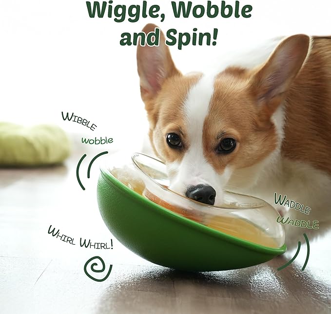 Avocado Non-Spill Treat Dispensing Wobble Toys for Dogs-PawvioPets