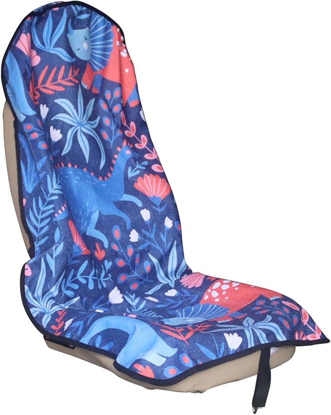 Car Seat Cover Protector Front Seats,for Gym Workout,Running,Swimming,Beach and Hiking,Waterproof Sweat Towel Bucket Seat Covers for Cars SUV Trucks (Dinosaur, 1Pcs)-PawvioPets