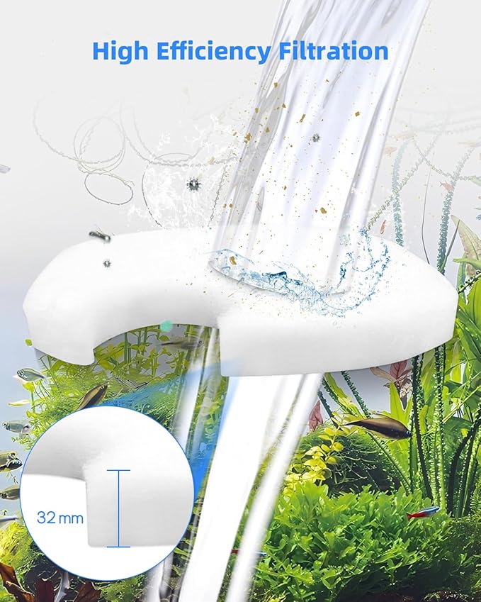 Canister Filter Pads Fit for AMOSIJOY 172/225/265GPH Aquarium External Filters, Replacement Canister Filter Pads Fit for Coospider-Repta Canister Filter Systems 12PCS-PawvioPets