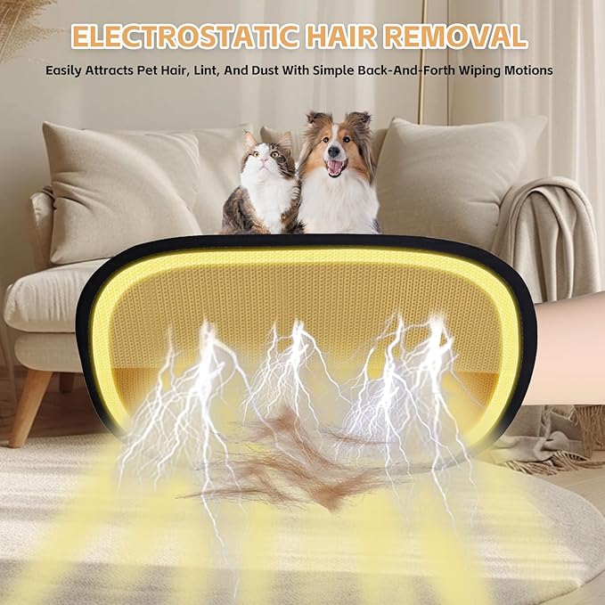 Electrostatic Pet Hair Remover Glove-Furniture/Couch/Carpet/Car Seat Hair Removal, Efficient Pet Grooming Glove for Dogs & Cats, Washable Reusable Static Removal Gloves for Pet Hair-PawvioPets