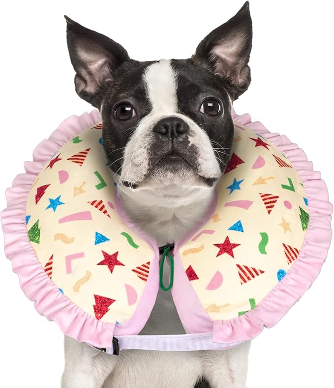 CuteBone Inflatable Dog Donut Collar Alternative for Large Dogs After Surgery-Double Adjustable Neck Range P23SO00104L-PawvioPets