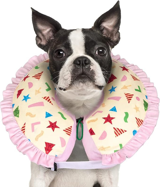 CuteBone Inflatable Dog Donut Collar Alternative for Large Dogs After Surgery-Double Adjustable Neck Range P23SO00104L-PawvioPets