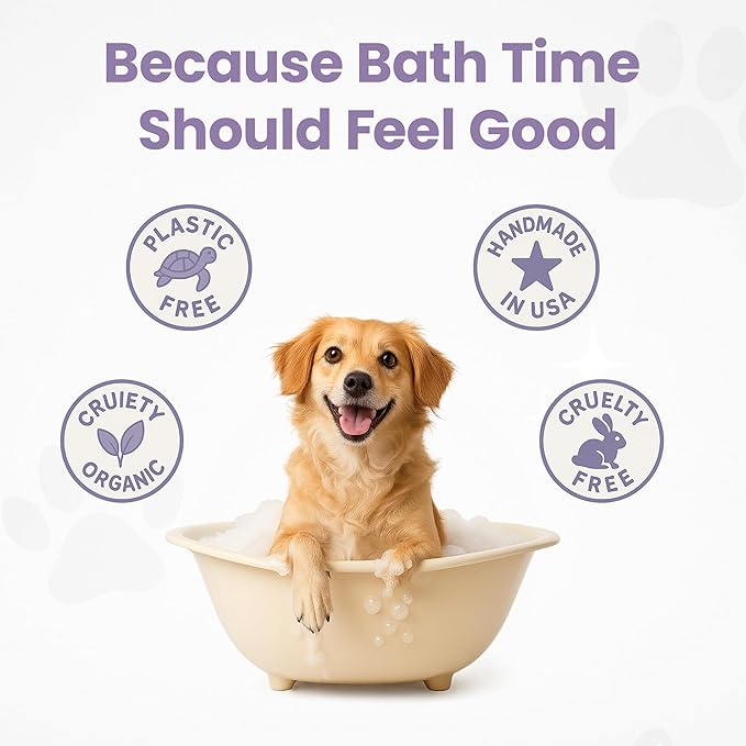 Gentle All Natural Dog Shampoo for Dry Coat for Sensitive Skin | Bar Shampoo for Dogs | Organic Dog Shampoo Sensitive Skin | Lavender (2)-PawvioPets