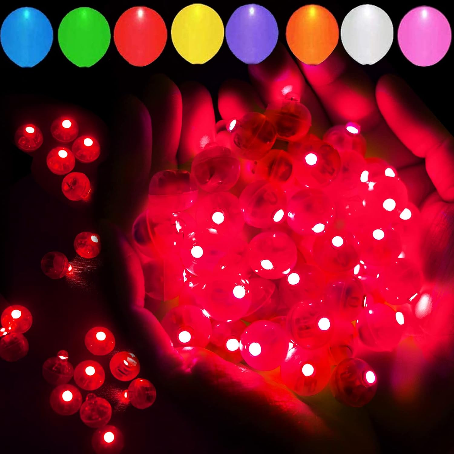 200pcs Red LED Balloon Lights, Mini Led Lights Small Round LED Ball Lamp for Paper Lantern Balloons Indoor Outdoor Party Event Fun Birthday Party Supplies Wedding Halloween Christmas Decoration
