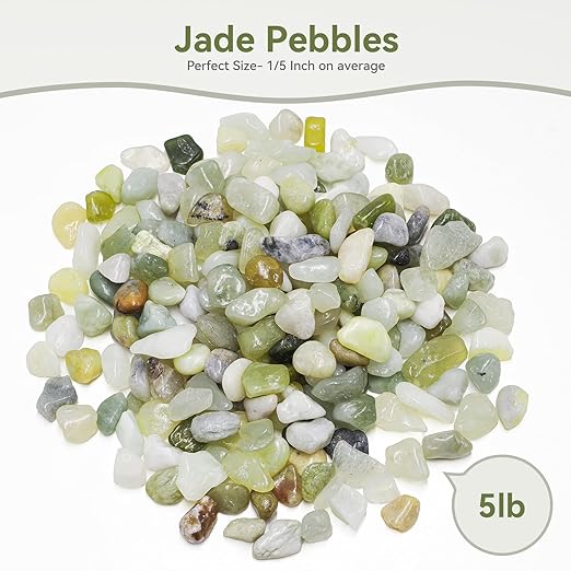 5LB Succulent and Cactus Pebbles, 1/5 Inch Jade Pebbles for Indoor Plants, Decorative Gravel for Vases, Bamboo, Succulent, Terrarium, Crafts, Cactus-PawvioPets