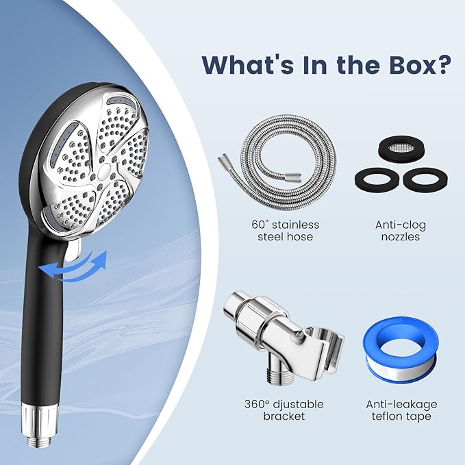 FEELSO Filtered Shower Head with Handheld, High Pressure 7-Spray Showerhead with Filters for Hard Water - Remove Chlorine, Reduce Dry Itchy Skin, Anti-clog Nozzles, Power Wash to Clean Tub, Tile & Pet-PawvioPets