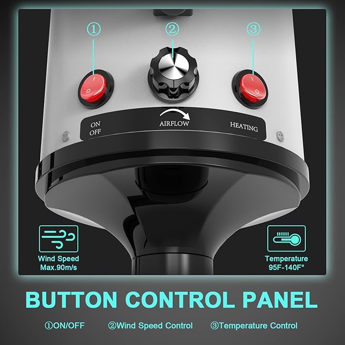 Dog Dryer High Velocity Dog Hair Dryer with 4 Nozzles 5.2HP/3800W (Professional Super Cyclone), Stepless Adjustable Speed Temperature Dogs Grooming Blow Dryer with Heater for Pets Hair Dryer, White-PawvioPets