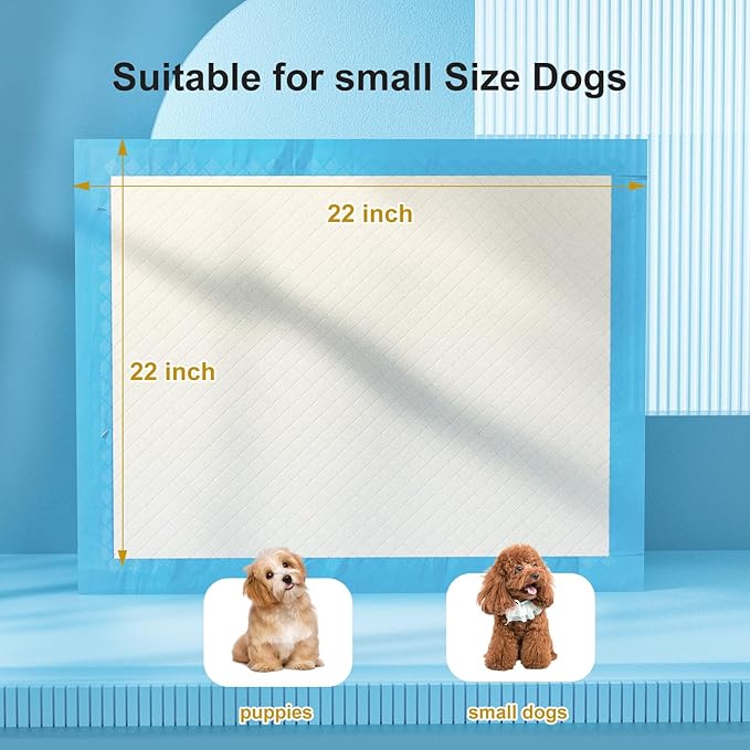 Gardner Pet Ultra Absorbent Thicker Dog Pee Pads Rugular 22"x22" Leak-Proof Odor-Control Small Blue Puppy Training Pads Full Edge-Wrapping Pad for Dogs Dogs, Puppies, Doggie, Cats, Rabbits - 50 Ct-PawvioPets