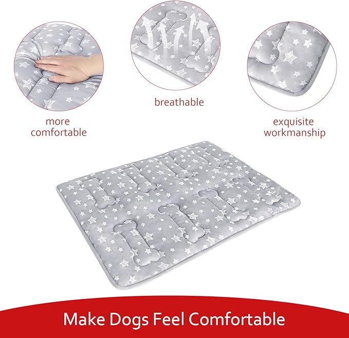 Dog Crate Mat (30" X 19"), Soft Dog Bed Mat with Cute Prints, Personalized Crate Pad, Anti-Slip Bottom, Machine Washable Kennel Pad-PawvioPets