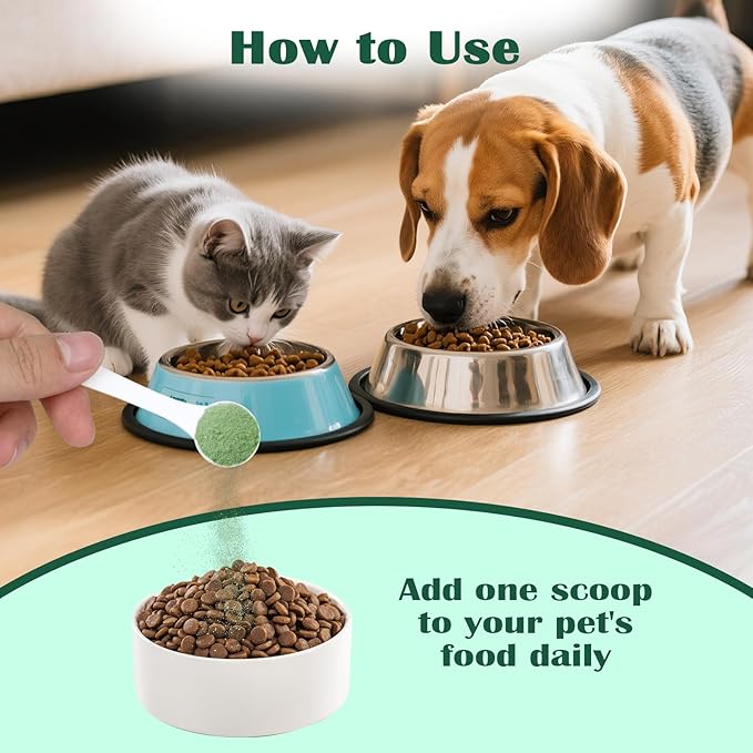 Dog Teeth Cleaning Powder, Dog Dental Powder and Cats Breath Freshener, Bad Breath & Tartar Remover for Pets, Suitable for Large, Medium & Small Canine(Green)-PawvioPets