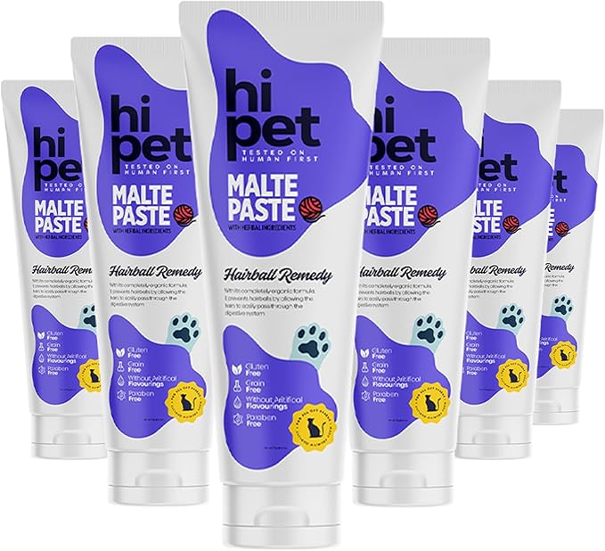 Anti-Hairball Malt, Cat Treats Lickable, Hairball Treatment for Cats, Supports Digestive System, 2.65 Oz (Pack of 6)-PawvioPets