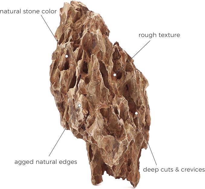 2-8 Inches Natural Dragon Stone 5 PCS Aquarium Rocks for Aquascaping, Aquarium Landscaping, Terrariums, Fish Tank Decoration, Vivariums, Paludarium, Reptile and Amphibian Enclosures-PawvioPets