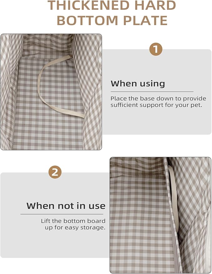 Dog Purse Carrier for Small Dogs Rabbit cat with Large Pockets, Cotton Bag, Dog Carrier Soft Sided, Collapsible Travel Puppy Carrier (Grey, 13.6" L x 6.5" W x 10" H)-PawvioPets