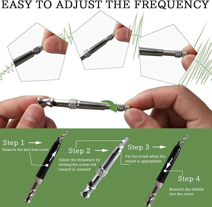 3 PCS Dog Whistle to Stop Barking Neighbors Dog, Adjustable Ultrasonic Wave Silent Dog Whistle, with Lanyard, Small and Portable, Suitable for All Dog Breeds (Black+White+Orange)-PawvioPets