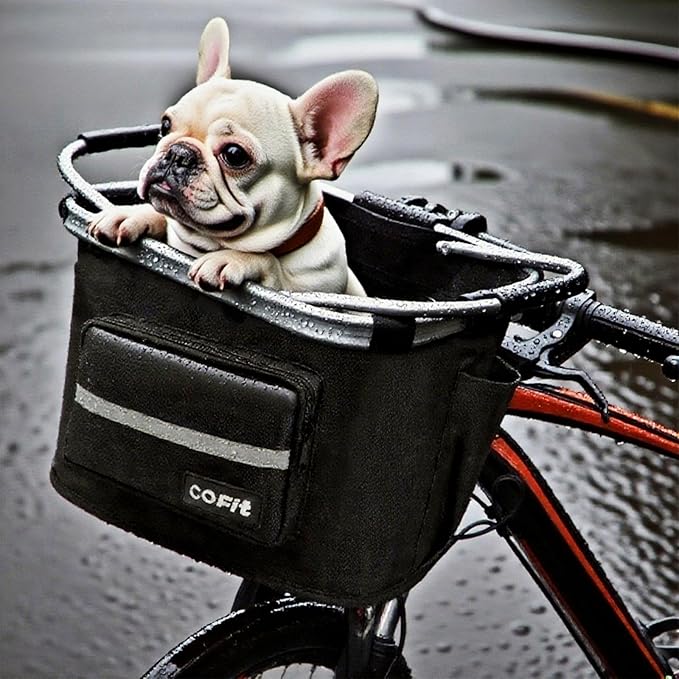 COFIT Detachable Bike Basket, Multi-Purpose Bicycle Handlebar Basket for Pet, Shopping, Commuter, Camping and Outdoor-PawvioPets
