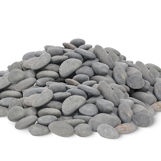 45 LB Mexican Beach Pebbles - 1-2 Inch Decorative River Rocks for Landscaping, Garden Paving, Plant Rocks, Crafting, Walkways, Backyard, Grey Natural Unpolished Bulk Stones-PawvioPets