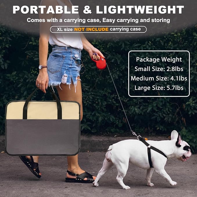 Aivituvin Portable Pet Playpen, Foldable Dog Tent Crate Cage for Puppies and Cats, Exercise Pop Up Dog Kennel with Carrying Case Indoor Outdoor, Waterproof and Zipper Top Cover Door, Brown-PawvioPets