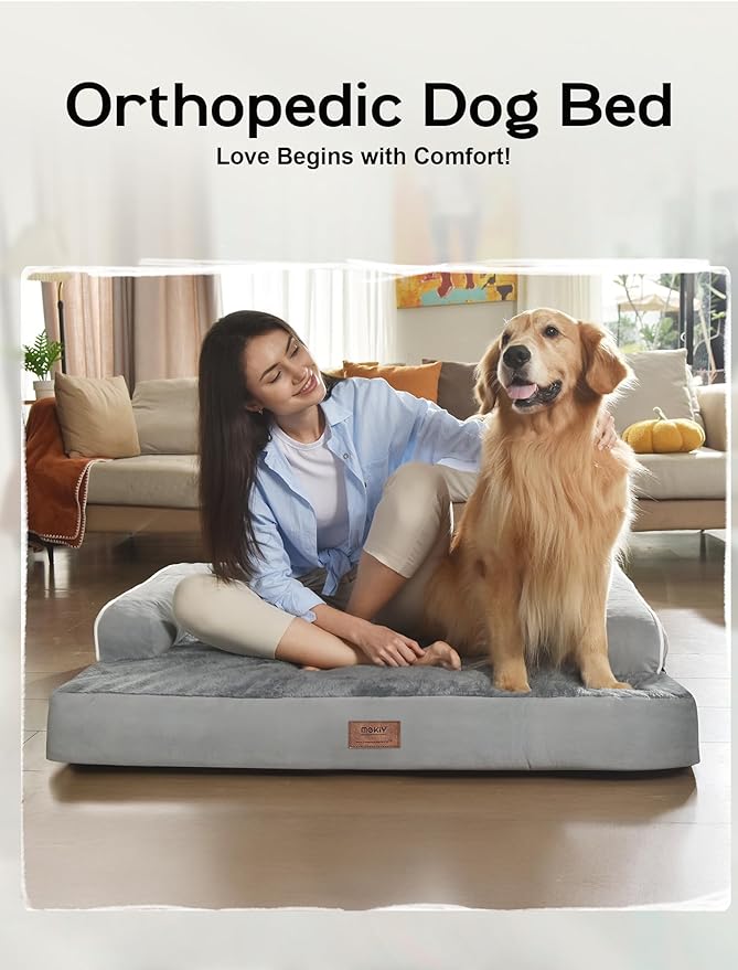 Extra Large Dog Bed Orthopedic Waterproof: Memory Foam Dog Bed for XL XLarge Extra Big Dogs - Couch Sofa - Washable with Removable Cover-PawvioPets