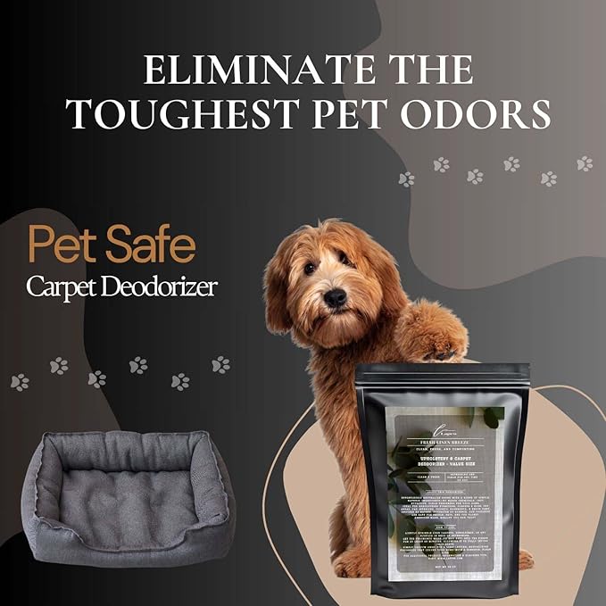 Fresh Linen Breeze Carpet Freshener Powder Refill 36 oz | Powerful Odor Eliminator for Home | Upholstery Deodorizer | Carpet Deodorizer | Pet Urine | Cat Litter Box-PawvioPets