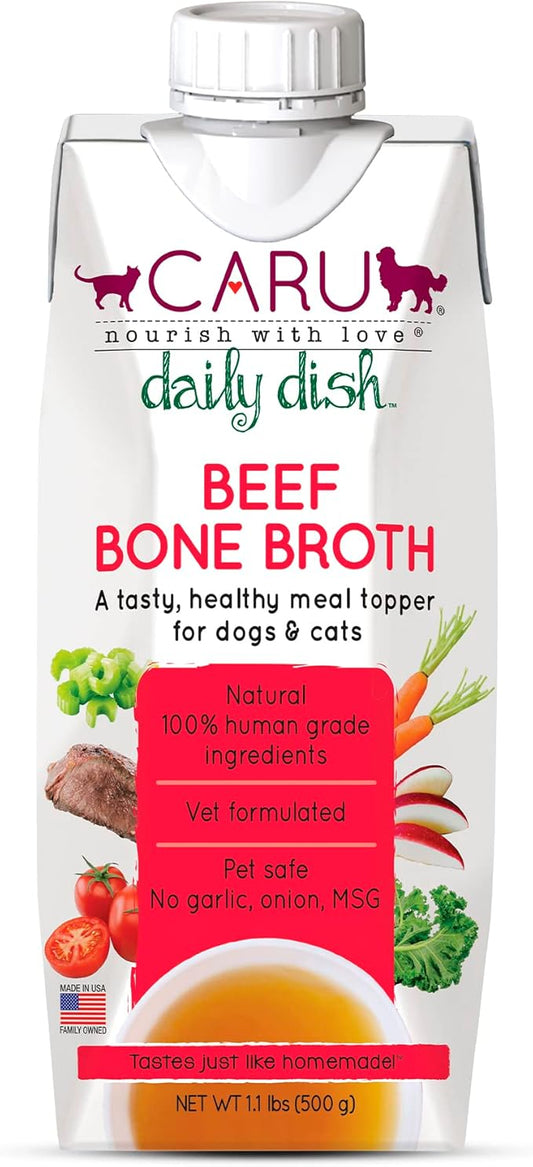 CARU Daily Dish Beef Broth Meal Topper for Dogs and Cats - 1.1 lbs.-PawvioPets