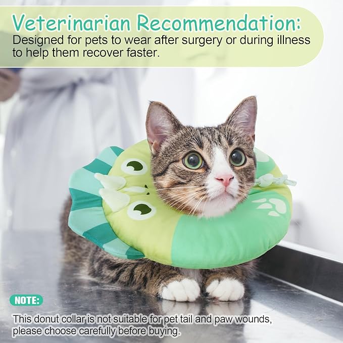 BEAUTYZOO Cat Cone Collar - Adjustable, Soft, Protective Donut Collar for Cats & Kittens, Alternative to Plastic Cones, Stops Licking After Surgery-PawvioPets