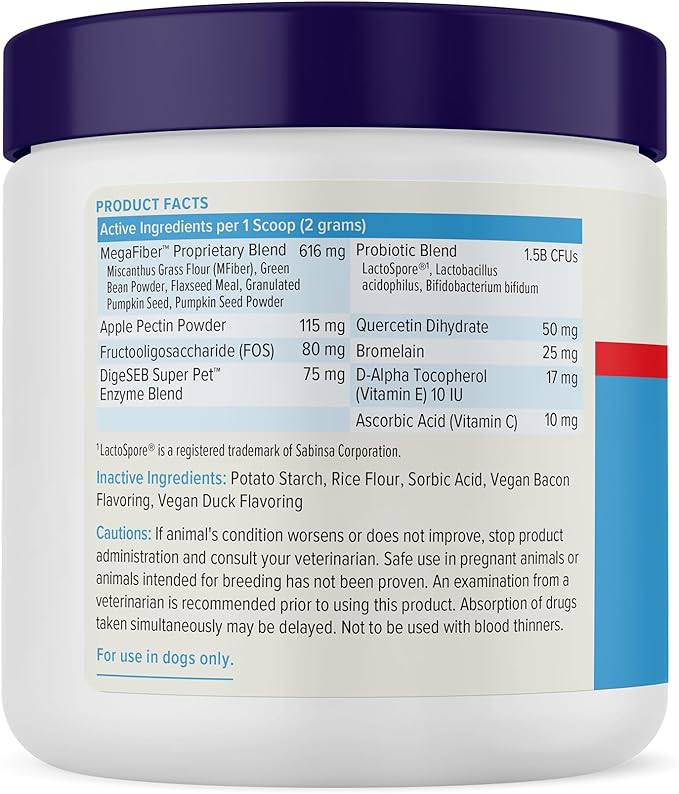 Glandex Dog Fiber Supplement Powder for Anal Glands with Pumpkin, Digestive Enzymes & Probiotics - (Regular or Advanced Strength) - Boot The Scoot (4.25 oz, Advanced Strength Duck & Bacon)-PawvioPets