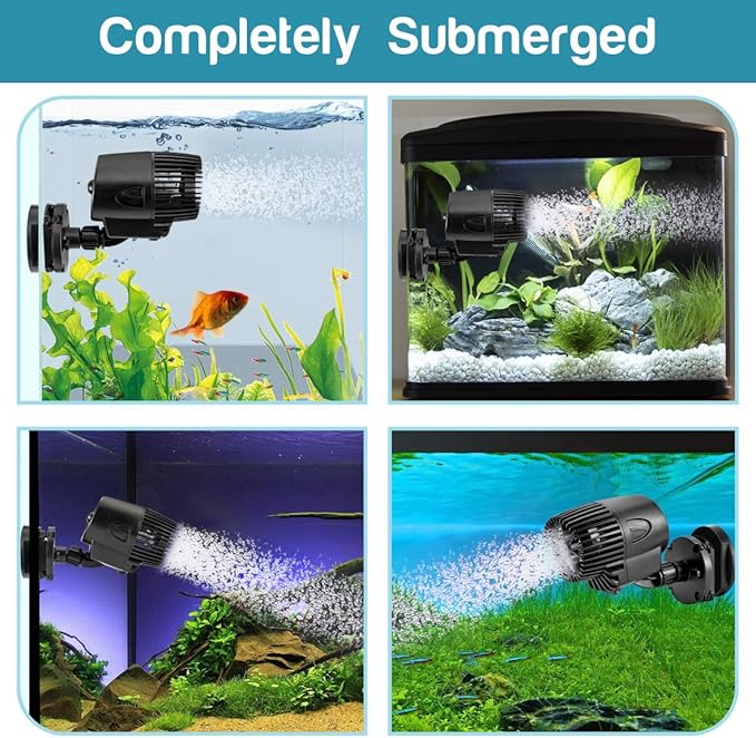 AQQA Wave Maker Pump, 2100GPH Aquarium Circulation Pump 360 Degree Rotatable Submersible Powerhead Pump with Magnet Suction Base for Marine and Freshwater Aquariums (15W)-PawvioPets