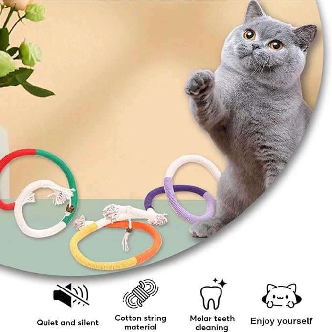 Celery Pets Cat Chew Rope,Catnip-Infused Organic Cotton Chew Rope Toys for Cats, Soft & Safe Dental Chew Toys for Indoor Cats, Self-Play and Teeth Cleaning (6PCS)-PawvioPets