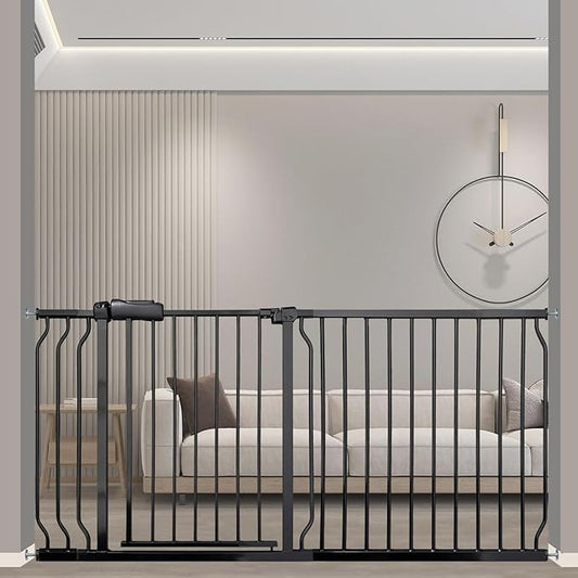 Extra Wide 62-67 Inch Baby Gates for Stairs, Doorways - No Drilling, Pressure Mounted Pet Gates for Kids & Dogs-PawvioPets