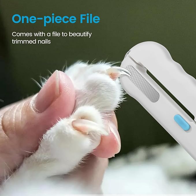 Cat Dog Pet Nail Clippers with Light, Llluminates Cat Dog Nails or Bloodline,Safety Pet Nail Clipper for Dogs, Cats, Rabbits Sharp No Nail Splitting-PawvioPets