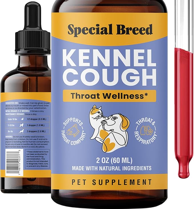 Cough Support for Dogs & Cats, Dry and Wet, Respiratory & Cold, Made in USA, 2oz-PawvioPets