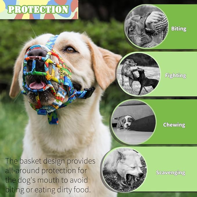 BARKLESS Dog Muzzle, Silicone Basket Muzzle for Small Medium Large Dogs, Soft Cage Mouth Cover Prevent Biting Chewing, Allow Drinking Panting, Suitable for German Shepherd-PawvioPets
