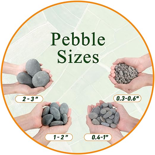 45 LB Mexican Beach Pebbles - 1-2 Inch Decorative River Rocks for Landscaping, Garden Paving, Plant Rocks, Crafting, Walkways, Backyard, Grey Natural Unpolished Bulk Stones-PawvioPets